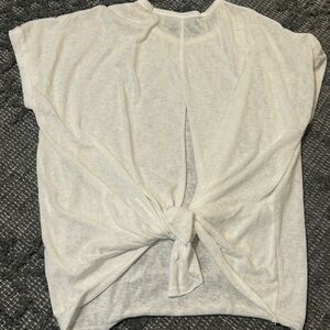 Women's White Open Tie-Back Top